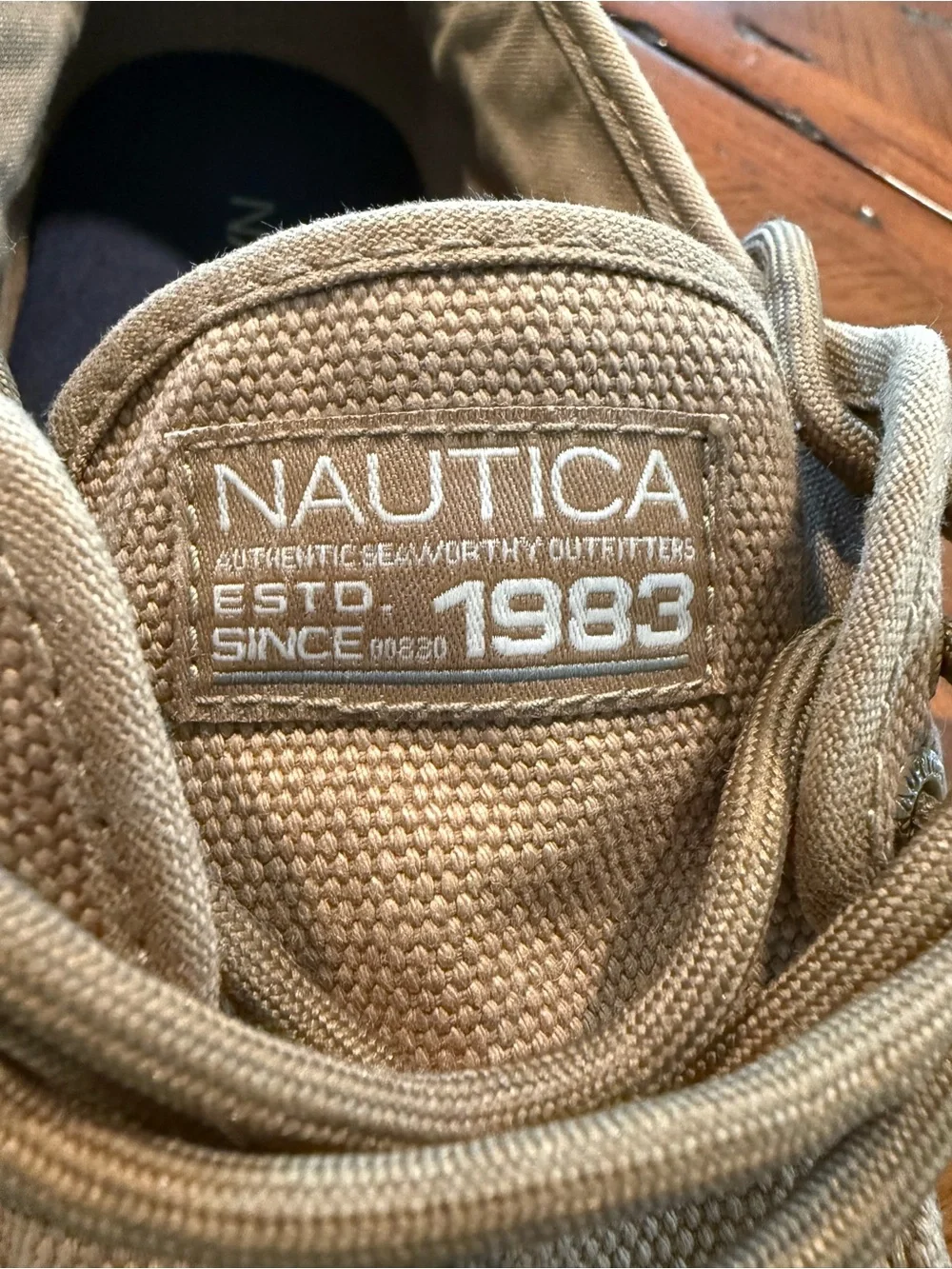 Nautica Men’s Tan Canvas Boat Shoes Sz 8.5